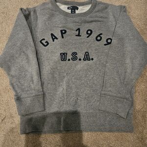 GAP Gray Crewneck Sweatshirt with Navy 'GAP 1969 U.S.A.'
